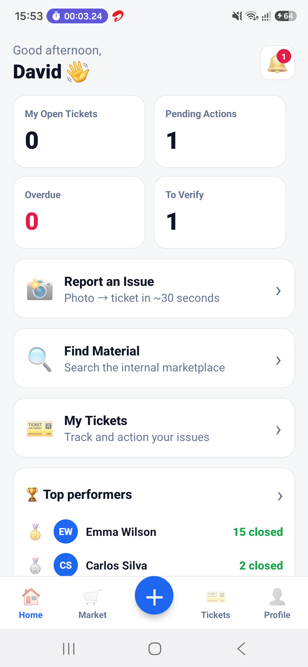 MfgPlantIQ mobile dashboard with leaderboard
