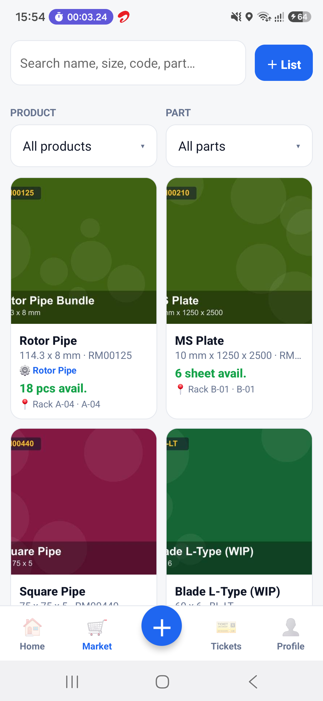 MfgPlantIQ material marketplace